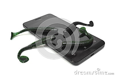 Smartphone security breach Stock Photo