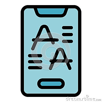 Smartphone showing font style options for customization Vector Illustration