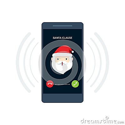 Smartphone showing Santa Claus is Calling Stock Photo