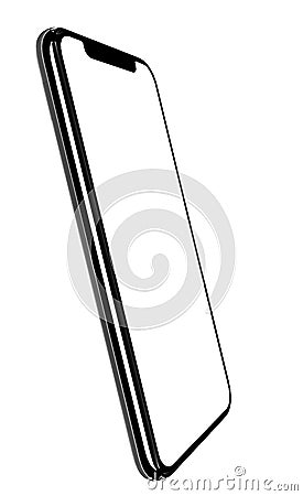 Smartphone similar to iphone xs max with blank white screen for Infographic Global Business Marketing investment Plan Cartoon Illustration