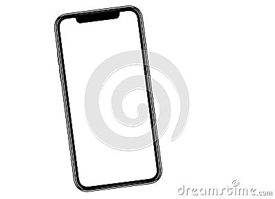 Smartphone similar to iphone xs max with blank white screen for Infographic Global Business Marketing investment Plan Cartoon Illustration