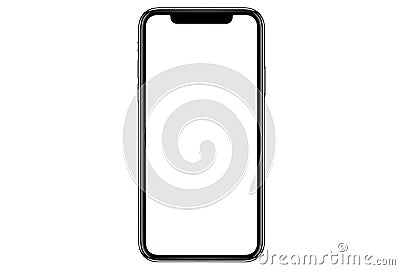 Smartphone similar to iphone xs max with blank white screen for Infographic Global Business Marketing investment Plan Cartoon Illustration