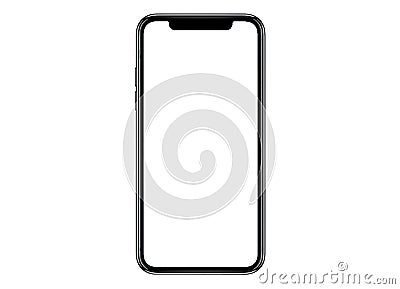 Smartphone similar to iphone xs max with blank white screen for Infographic Global Business Marketing investment Plan Cartoon Illustration