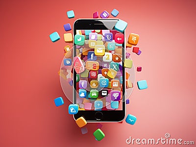 smartphone social media concept in social communication Editorial Stock Photo