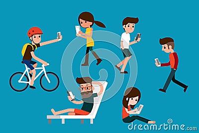 Smartphone society. Vector Illustration