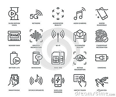 Smartphone Specification Icons Vector Illustration