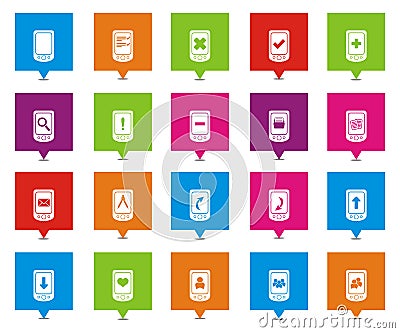 Smartphone square pointers Stock Photo