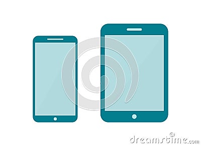 Smartphone and Tablet Computer Flat Icon Vector. Gadget Design Illustrations Vector Illustration