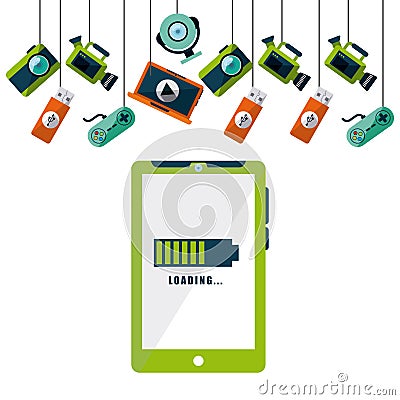 Smartphone technology device electronic icon Vector Illustration