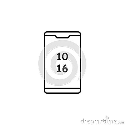 Smartphone, time, clock icon. Signs and symbols can be used for web, logo, mobile app, UI, UX Vector Illustration