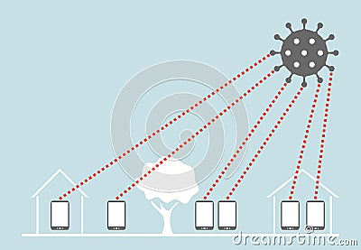 Smartphone-Tracking against Coronavirus Stock Photo