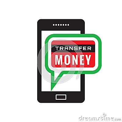 Smartphone transfer money - vector icon concept illustration. Mobile phone payment sign. Design element Vector Illustration