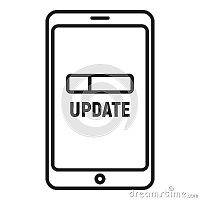 Smartphone update icon, outline style Vector Illustration