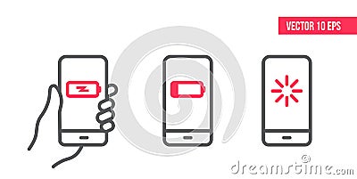 Smartphone with update, loading vector icon. Mobile Phone Line Icon. Vector design Element illustration. phone in hand Vector Illustration