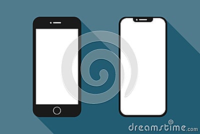 Smartphone. Update Mobile Phone. Smartphones vector icons in flat design. Mobile Phones icons. Vector illustration Vector Illustration