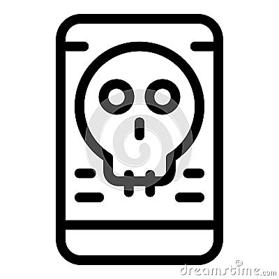 Smartphone virus icon, outline style Vector Illustration