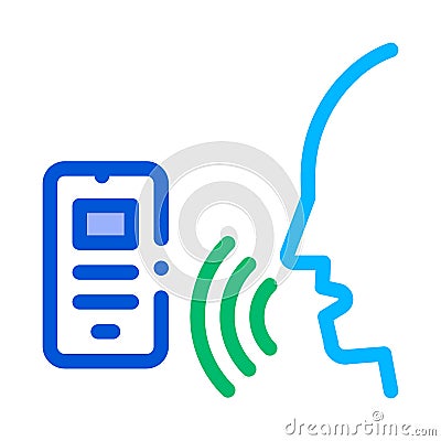 Smartphone Voice Control Icon Vector Illustration Vector Illustration