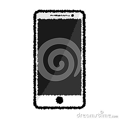 Smartphone white color doodle with shadow tone. JPEG Raster Stock Photo