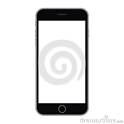Smartphonein black color with white scree vector. Smartphone mobile icon vector eps10. Realistic mobile iphone with metal gradient Vector Illustration