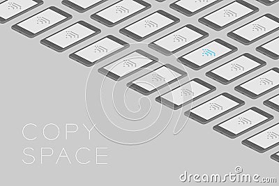 Smartphones black color isometric flat design Vector Illustration