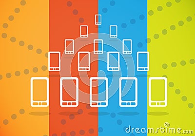 Smartphones crowd group Stock Photo