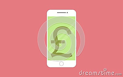 Smartphones with mobile banking app on the screen Vector Illustration