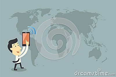 Smartphones and networking Vector Illustration