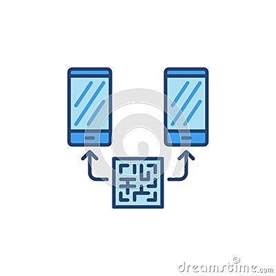 Smartphones and QR Code vector concept colored icon Vector Illustration