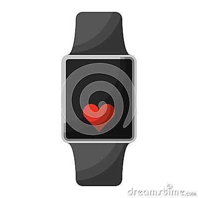 Smartwatch with cardio app Vector Illustration