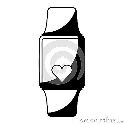 Smartwatch with cardio app Vector Illustration