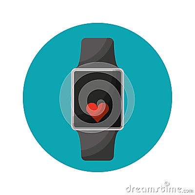 Smartwatch with cardio app Vector Illustration