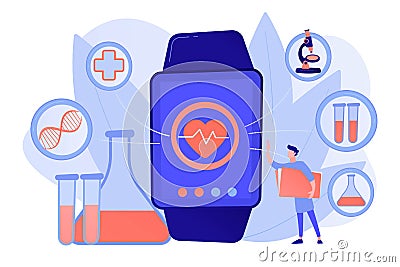 Smartwatch health tracker concept vector illustration. Vector Illustration