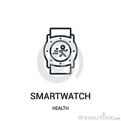 smartwatch icon vector from health collection. Thin line smartwatch outline icon vector illustration. Linear symbol for use on web Vector Illustration