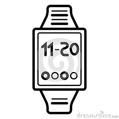 Smartwatch Watch Smart Outline Vector Vector Illustration