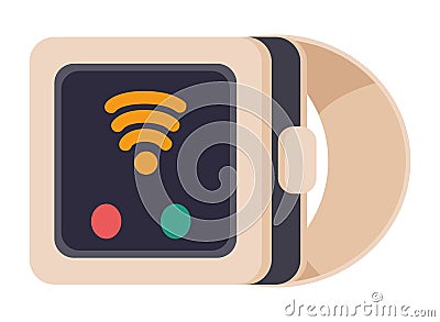 smartwatch with wifi signal Vector Illustration