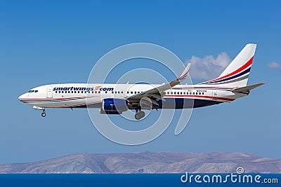 Smartwings Boeing 737-800 airplane Heraklion Airport in Greece Editorial Stock Photo