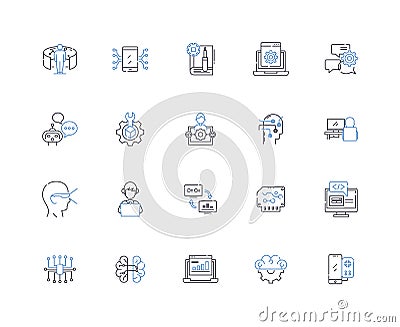 Smartypants line icons collection. Intelligent, Knowledgeable, Brainy, Clever, Ingenious, Astute, Wise vector and linear Vector Illustration