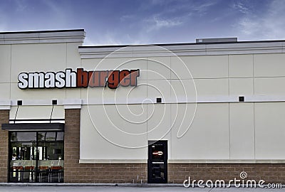 Smashburger storefront exterior in Humble, TX. Editorial Stock Photo