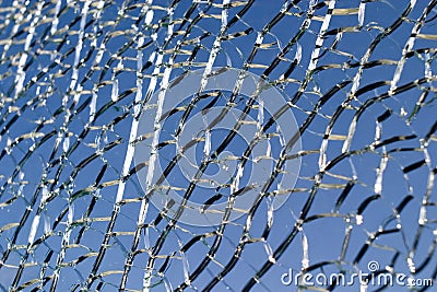 Smashed glass pane Stock Photo