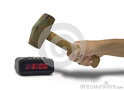Smashing An Alarm Clock Stock Images - Image: 1099004 Smashing An Alarm Clock Stock Images - Image: 1099004