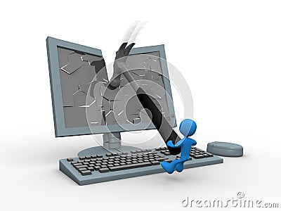 Smashing Monitor Stock Photo