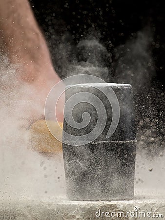 Smashing the stone Stock Photo