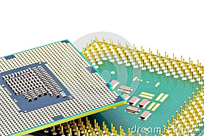 SMD components on bottom of the processors Stock Photo