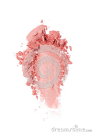 Smear of crushed shiny pink eyeshadow as sample of cosmetic product Stock Photo