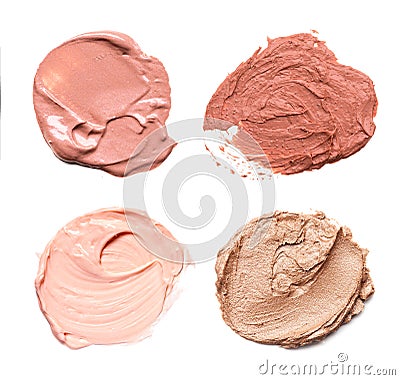 Smear paint of cosmetic and beauty products. make up accessories Stock Photo