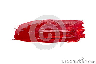 Smear of red paint on white background Stock Photo