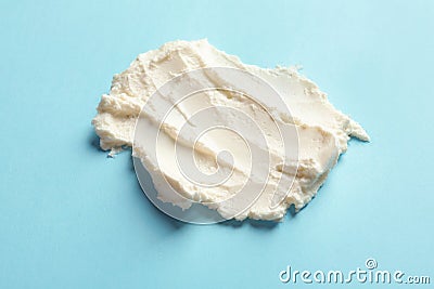 Smear of tasty cream cheese Stock Photo