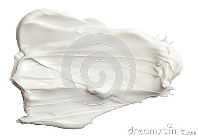 Smear of white face cream texture. Stock Photo