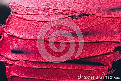 Smeared lipstick decorative cosmetic products Stock Photo