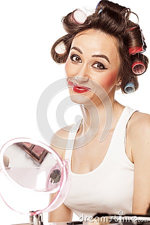 Smeared makeup Stock Photo